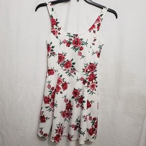 Divided H&M white floral skater dress, Size 8